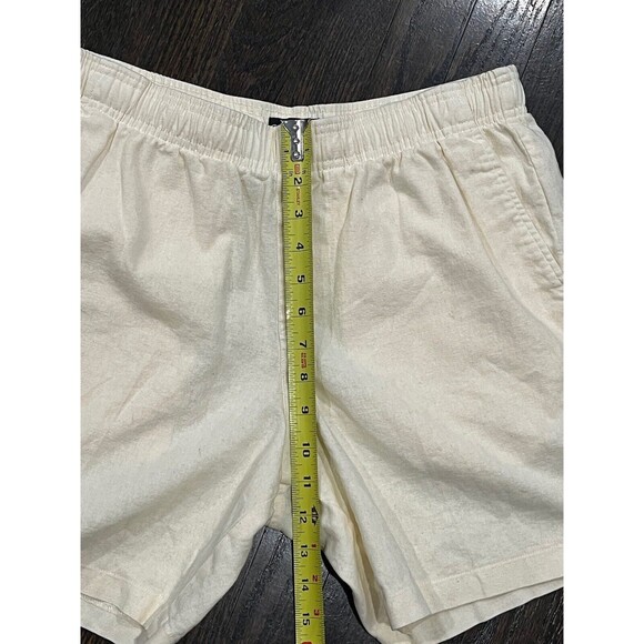 Goodlife Shorts Women’s XL Linen Blend Light Yellow Elastic Drawstring Pockets - Picture 7 of 8